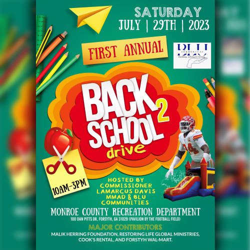 1st annual Back to School drive poster